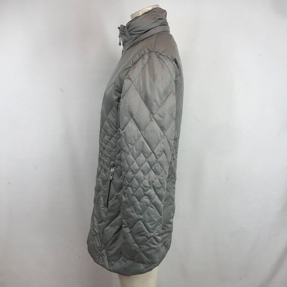 EDDIE BAUER ~ WOMENS SMALL ~ GRAY FULL ZIP DUSTER PARKA DOWN COAT - Picture 4 of 7